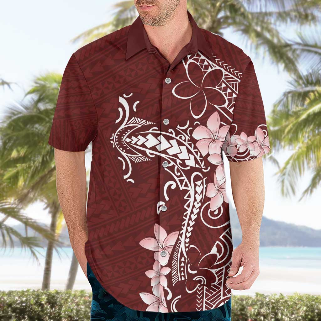 Oxblood Hawaii Hawaiian Shirt Hammerhead Shark Tattoo Curve Polynesian - Polynesian Pride