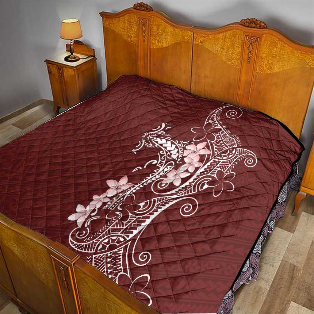 Oxblood Hawaii Quilt Hammerhead Shark Tattoo Curve Polynesian - Polynesian Pride