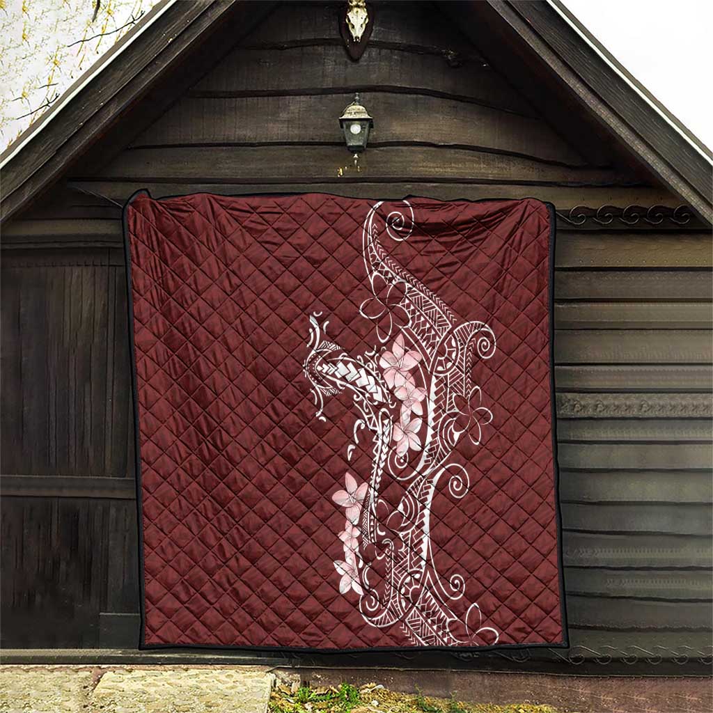 Oxblood Hawaii Quilt Hammerhead Shark Tattoo Curve Polynesian - Polynesian Pride
