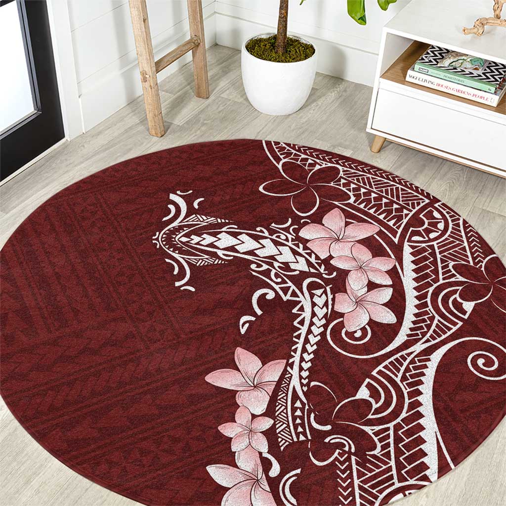 Oxblood Hawaii Round Carpet Hammerhead Shark Tattoo Curve Polynesian - Polynesian Pride