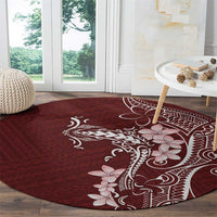 Oxblood Hawaii Round Carpet Hammerhead Shark Tattoo Curve Polynesian - Polynesian Pride