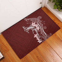 Oxblood Hawaii Rubber Doormat Hammerhead Shark Tattoo Curve Polynesian - Polynesian Pride