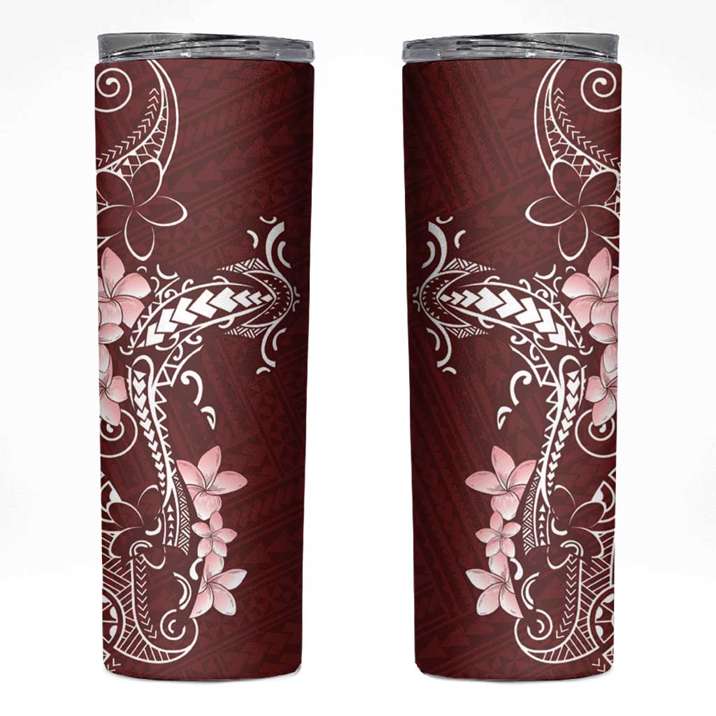 Oxblood Hawaii Skinny Tumbler Hammerhead Shark Tattoo Curve Polynesian - Polynesian Pride