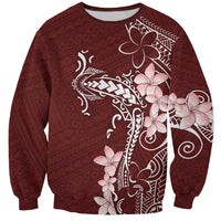 Oxblood Hawaii Sweatshirt Hammerhead Shark Tattoo Curve Polynesian - Polynesian Pride