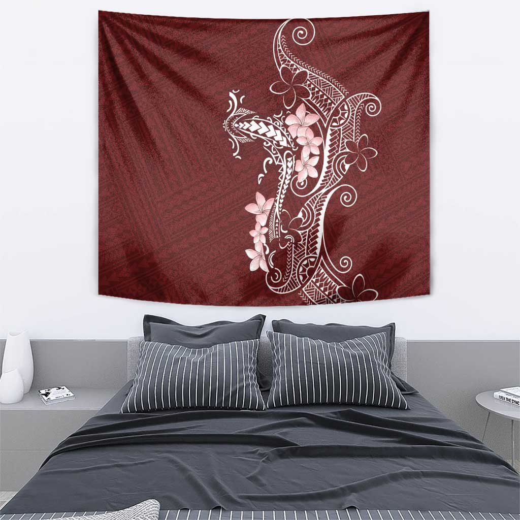 Oxblood Hawaii Tapestry Hammerhead Shark Tattoo Curve Polynesian - Polynesian Pride