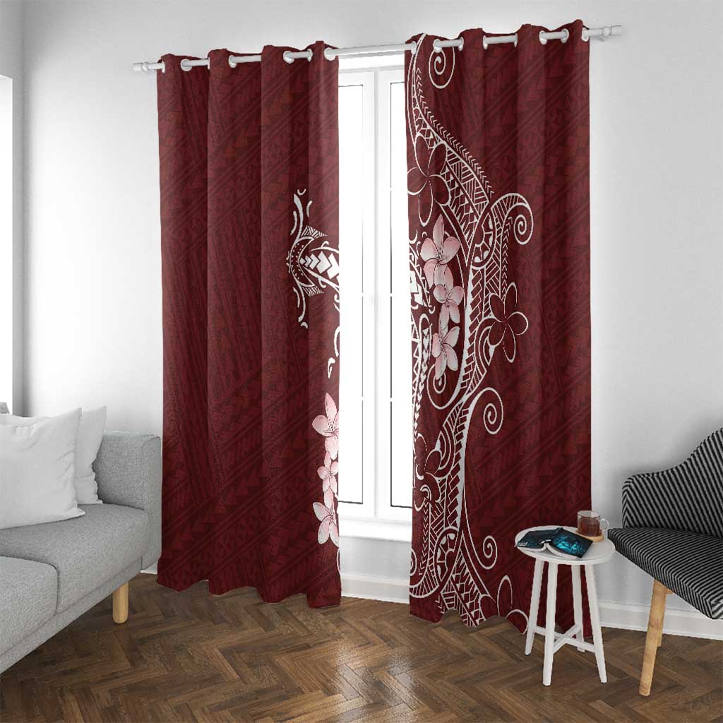 Oxblood Hawaii Window Curtain Hammerhead Shark Tattoo Curve Polynesian - Polynesian Pride