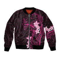 Pink Hawaii Bomber Jacket Hammerhead Shark Tattoo Curve Polynesian - Polynesian Pride