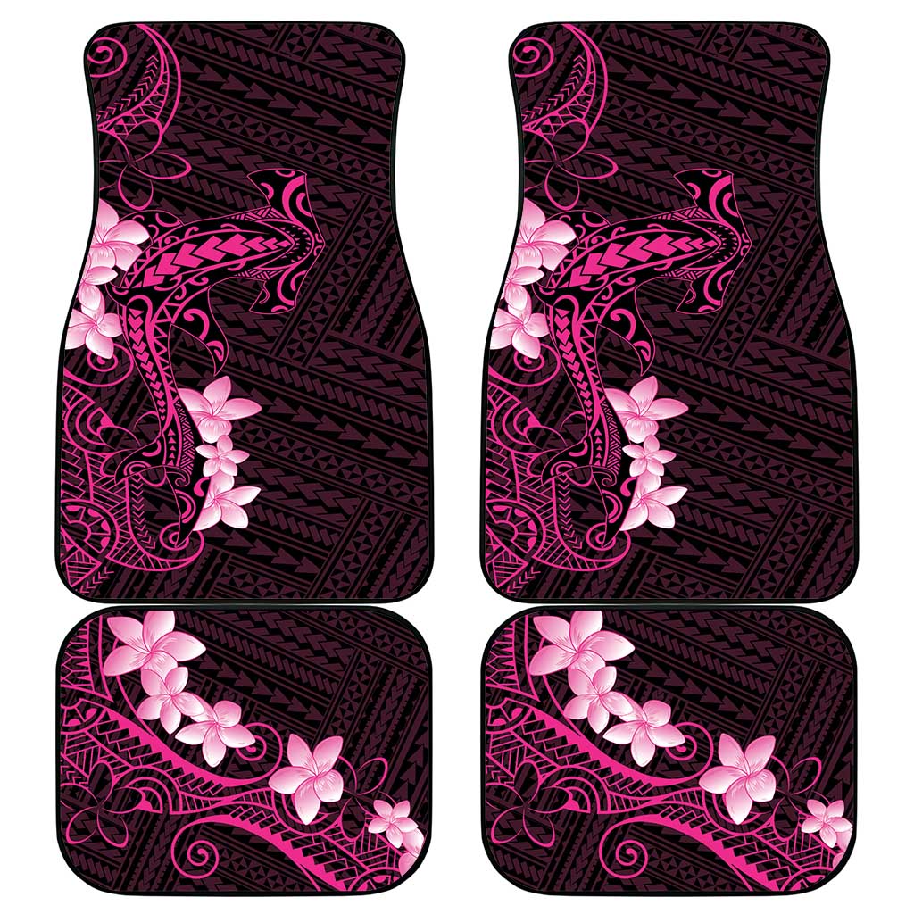 Pink Hawaii Car Mats Hammerhead Shark Tattoo Curve Polynesian - Polynesian Pride
