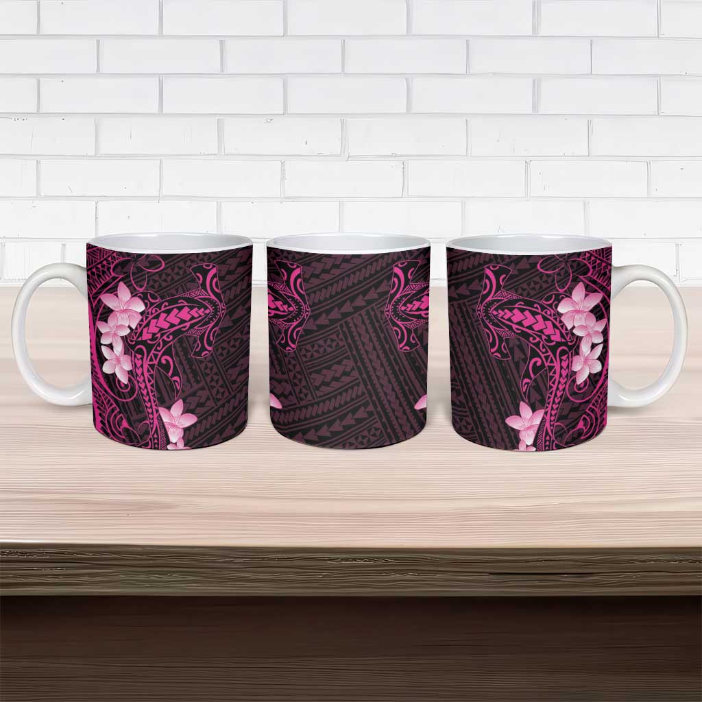 Pink Hawaii Ceramic Mug Hammerhead Shark Tattoo Curve Polynesian - Polynesian Pride