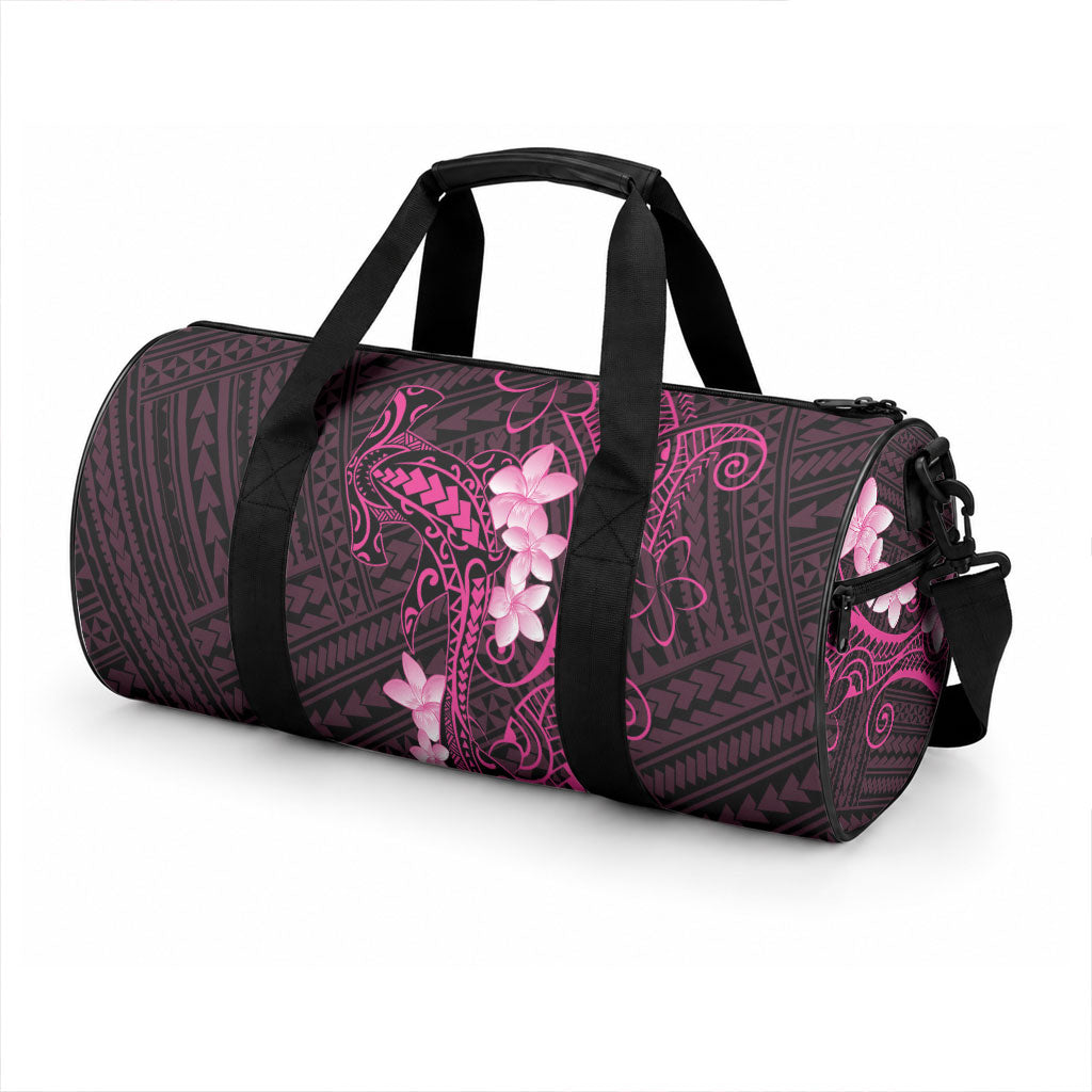 Pink Hawaii Duffle Bag Hammerhead Shark Tattoo Curve Polynesian