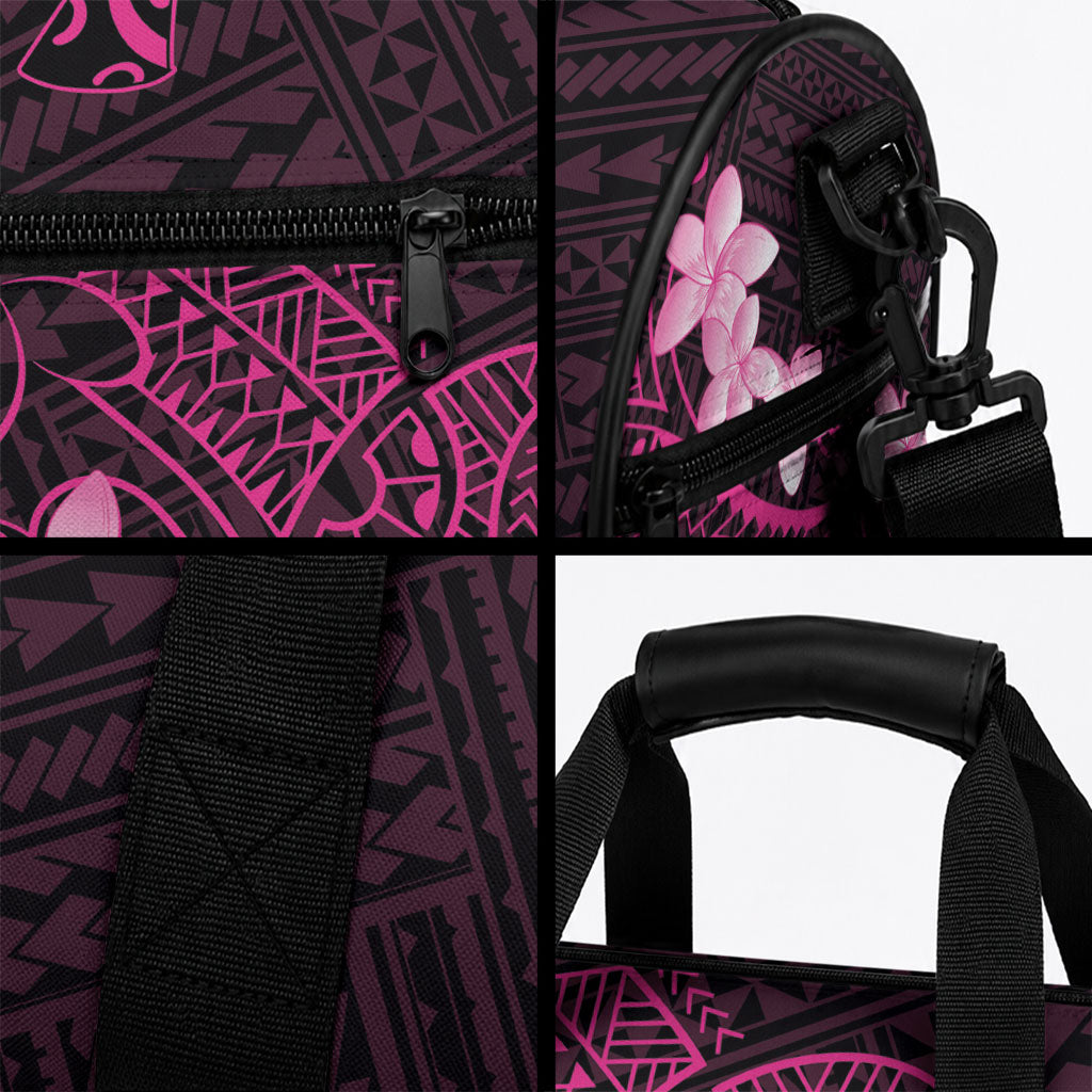 Pink Hawaii Duffle Bag Hammerhead Shark Tattoo Curve Polynesian