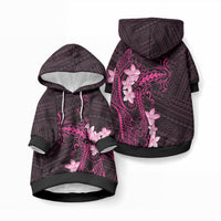 Pink Hawaii Pet Hoodie Hammerhead Shark Tattoo Curve Polynesian