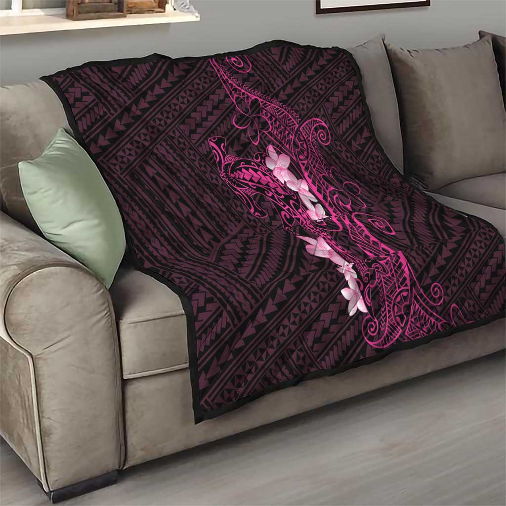 Pink Hawaii Quilt Hammerhead Shark Tattoo Curve Polynesian - Polynesian Pride