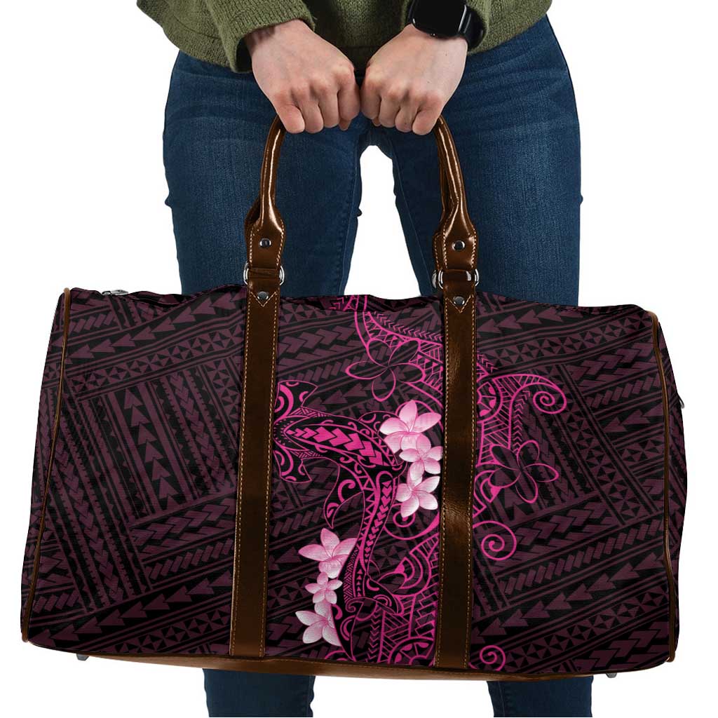 Pink Hawaii Travel Bag Hammerhead Shark Tattoo Curve Polynesian - Polynesian Pride