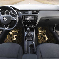 Black and Gold Hawaii Car Mats Hammerhead Shark Tattoo Curve Polynesian - Polynesian Pride