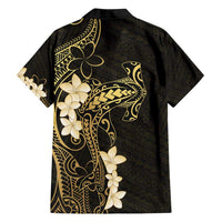 Black and Gold Hawaii Family Matching Summer Maxi Dress and Hawaiian Shirt Hammerhead Shark Tattoo Curve Polynesian - Polynesian Pride