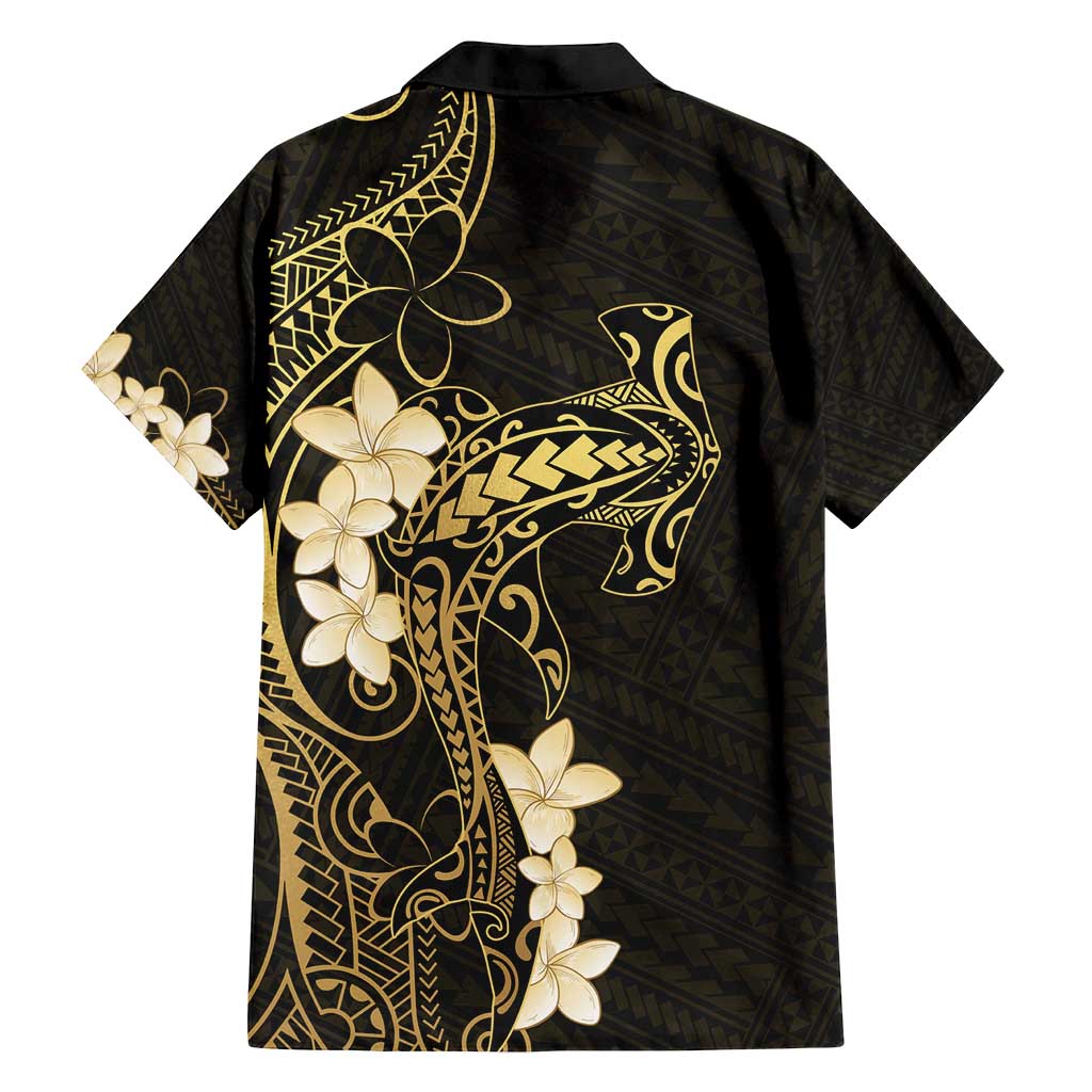 Black and Gold Hawaii Family Matching Tank Maxi Dress and Hawaiian Shirt Hammerhead Shark Tattoo Curve Polynesian - Polynesian Pride