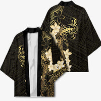 Black and Gold Hawaii Kimono Hammerhead Shark Tattoo Curve Polynesian - Polynesian Pride