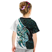 Proud Aotearoa Kid T Shirt Maori Silver Fern Mix Paua Shell Pattern LT14 - Polynesian Pride