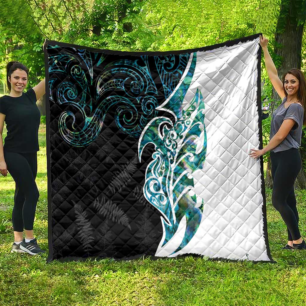Proud Aotearoa Quilt Maori Silver Fern Mix Paua Shell Pattern LT14 - Polynesian Pride