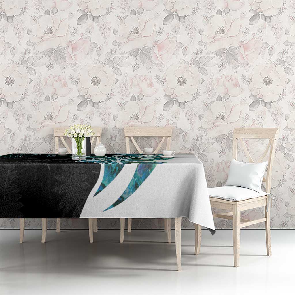 Proud Aotearoa Tablecloth Maori Silver Fern Mix Paua Shell Pattern LT14 - Polynesian Pride