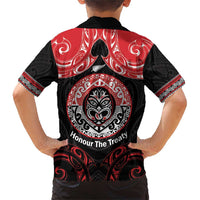 Aotearoa Toitu Te Tiriti Family Matching Short Sleeve Bodycon Dress and Hawaiian Shirt Haka Tiki Honour The Treaty LT14 - Polynesian Pride