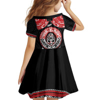 Aotearoa Toitu Te Tiriti Kid Short Sleeve Dress Haka Tiki Honour The Treaty LT14 - Polynesian Pride