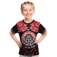 Aotearoa Toitu Te Tiriti Kid T Shirt Haka Tiki Honour The Treaty LT14 Black - Polynesian Pride