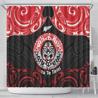 Aotearoa Toitu Te Tiriti Shower Curtain Haka Tiki Honour The Treaty LT14 - Polynesian Pride