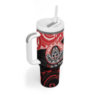 Aotearoa Toitu Te Tiriti Tumbler With Handle Haka Tiki Honour The Treaty LT14 - Polynesian Pride