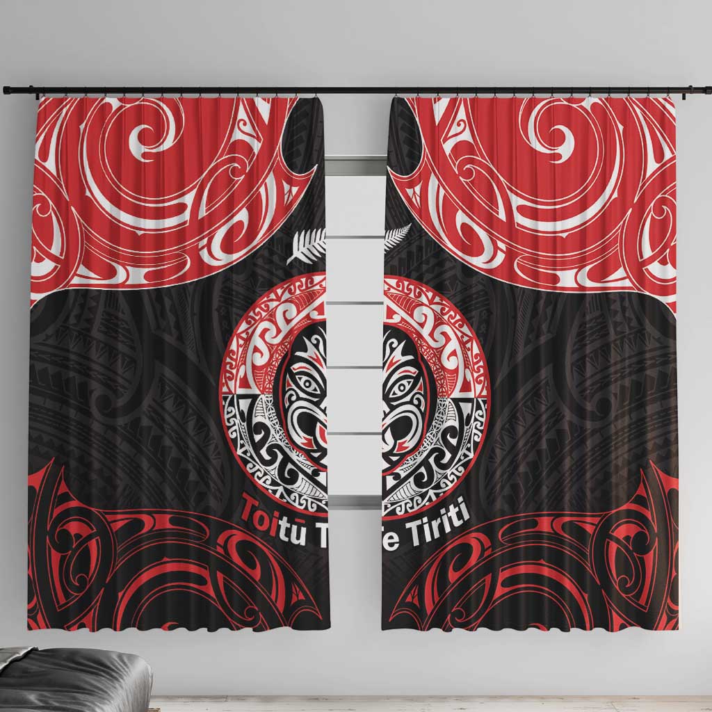 Aotearoa Toitu Te Tiriti Window Curtain Haka Tiki Honour The Treaty