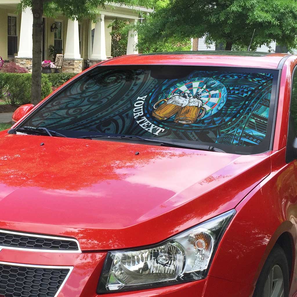 Personalized New Zealand Darts Beer Auto Sun Shade Paua Shell Aotearoa Maori Tattoo - Polynesian Pride