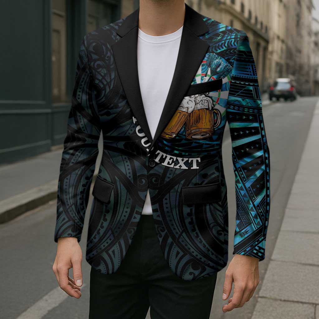 Personalized New Zealand Darts Beer Blazer Paua Shell Aotearoa Maori Tattoo - Polynesian Pride