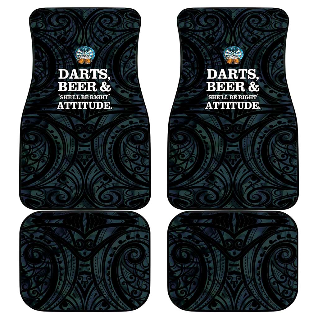 New Zealand Darts Beer Car Mats Paua Shell Aotearoa Maori Tattoo - Polynesian Pride