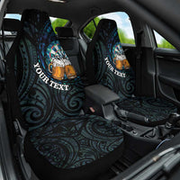 Personalized New Zealand Darts Beer Car Seat Cover Paua Shell Aotearoa Maori Tattoo LT14 One Size Black - Polynesian Pride