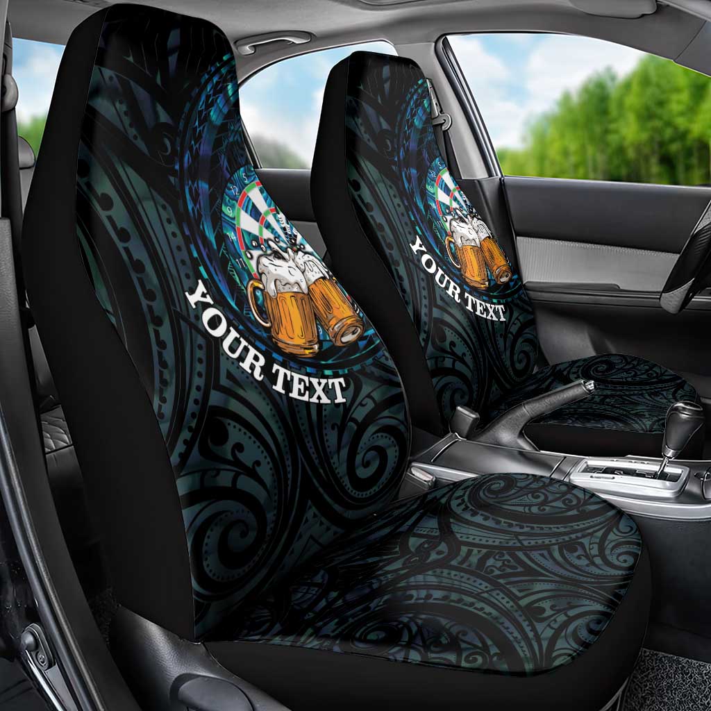 Personalized New Zealand Darts Beer Car Seat Cover Paua Shell Aotearoa Maori Tattoo LT14 - Polynesian Pride