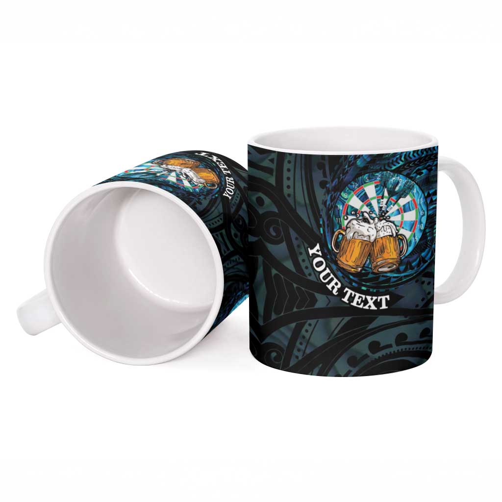 Personalized New Zealand Darts Beer Ceramic Mug Paua Shell Aotearoa Maori Tattoo LT14 - Polynesian Pride