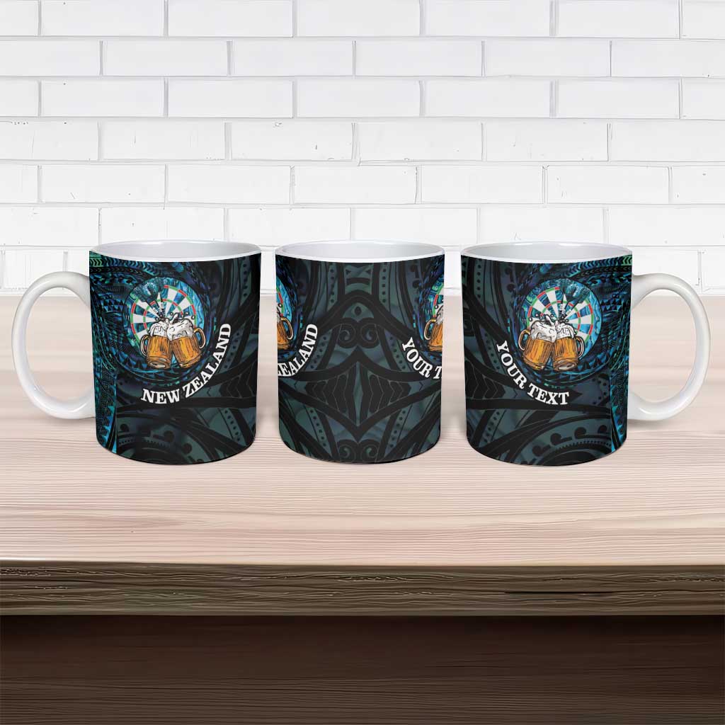 Personalized New Zealand Darts Beer Ceramic Mug Paua Shell Aotearoa Maori Tattoo LT14 - Polynesian Pride