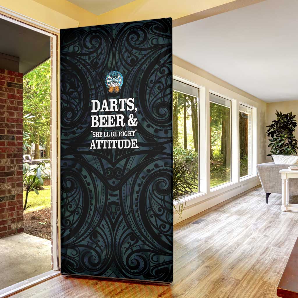 New Zealand Darts Beer Door Cover Paua Shell Aotearoa Maori Tattoo - Polynesian Pride