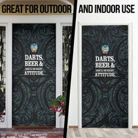 New Zealand Darts Beer Door Cover Paua Shell Aotearoa Maori Tattoo - Polynesian Pride