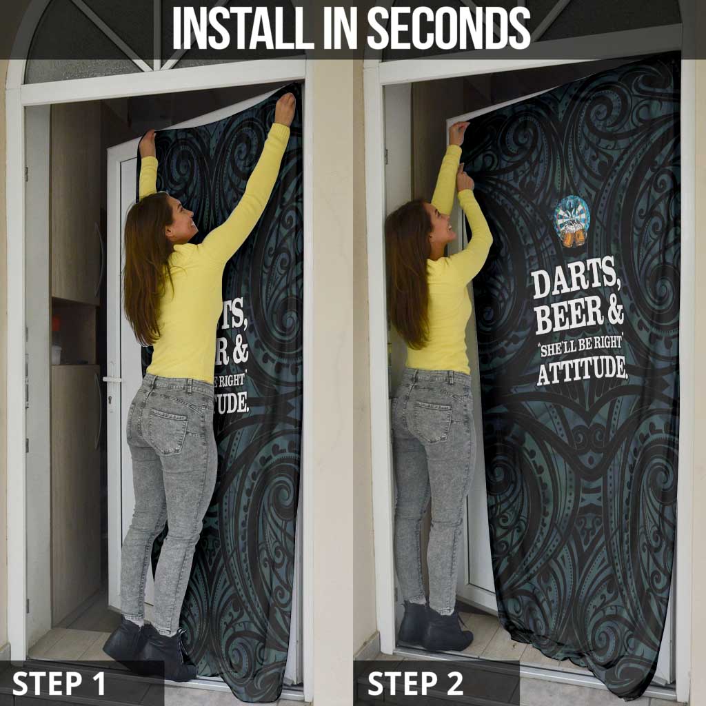 New Zealand Darts Beer Door Cover Paua Shell Aotearoa Maori Tattoo - Polynesian Pride