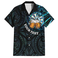 Personalized New Zealand Darts Beer Hawaiian Shirt Paua Shell Aotearoa Maori Tattoo - Polynesian Pride