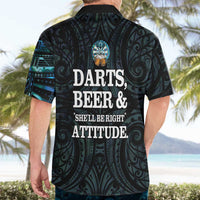 Personalized New Zealand Darts Beer Hawaiian Shirt Paua Shell Aotearoa Maori Tattoo - Polynesian Pride