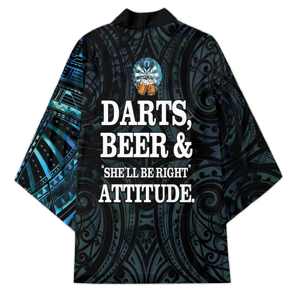 Personalized New Zealand Darts Beer Kimono Paua Shell Aotearoa Maori Tattoo - Polynesian Pride