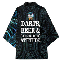 Personalized New Zealand Darts Beer Kimono Paua Shell Aotearoa Maori Tattoo - Polynesian Pride