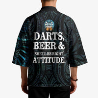 Personalized New Zealand Darts Beer Kimono Paua Shell Aotearoa Maori Tattoo - Polynesian Pride