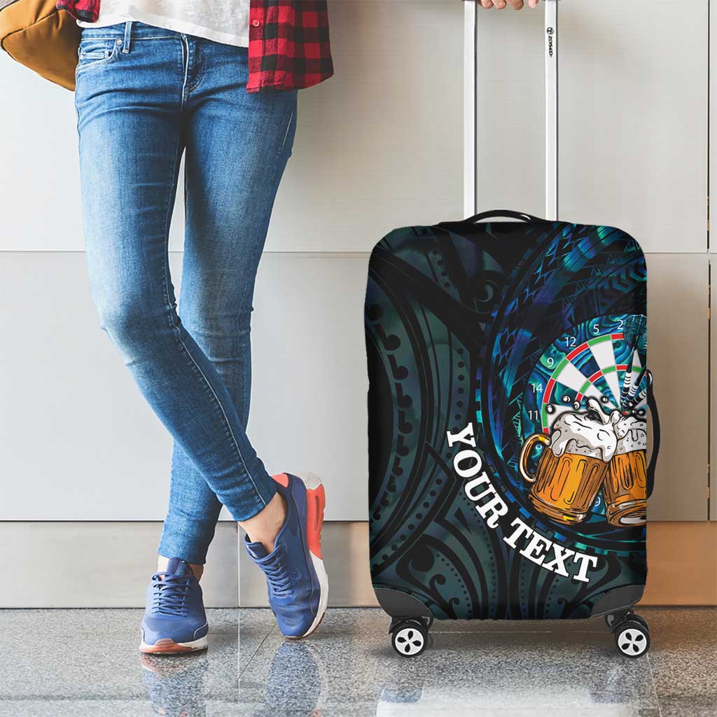 Personalized New Zealand Darts Beer Luggage Cover Paua Shell Aotearoa Maori Tattoo LT14 - Polynesian Pride