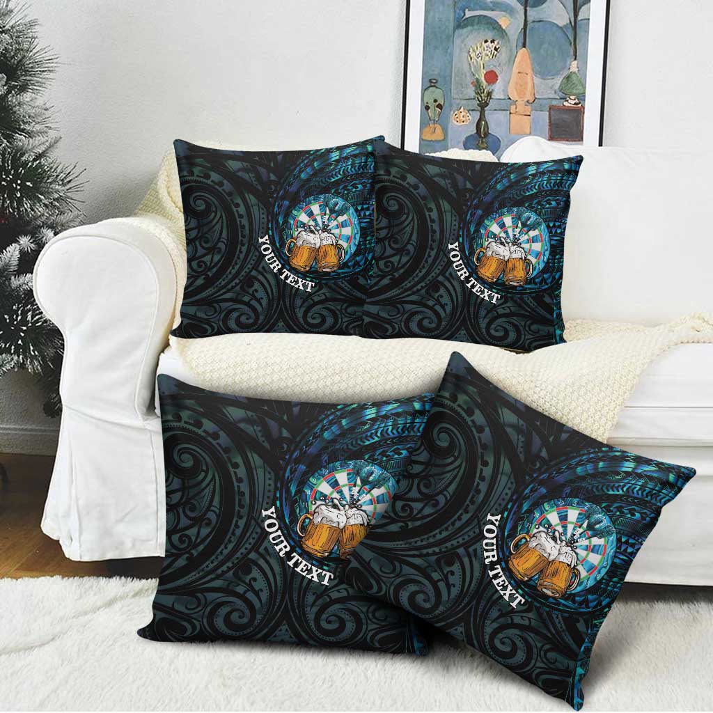 Personalized New Zealand Darts Beer Pillow Cover Paua Shell Aotearoa Maori Tattoo - Polynesian Pride