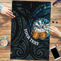 Personalized New Zealand Darts Beer Puzzle Paua Shell Aotearoa Maori Tattoo - Polynesian Pride