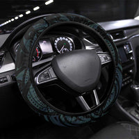New Zealand Darts Beer Steering Wheel Cover Paua Shell Aotearoa Maori Tattoo LT14 Universal Fit Black - Polynesian Pride